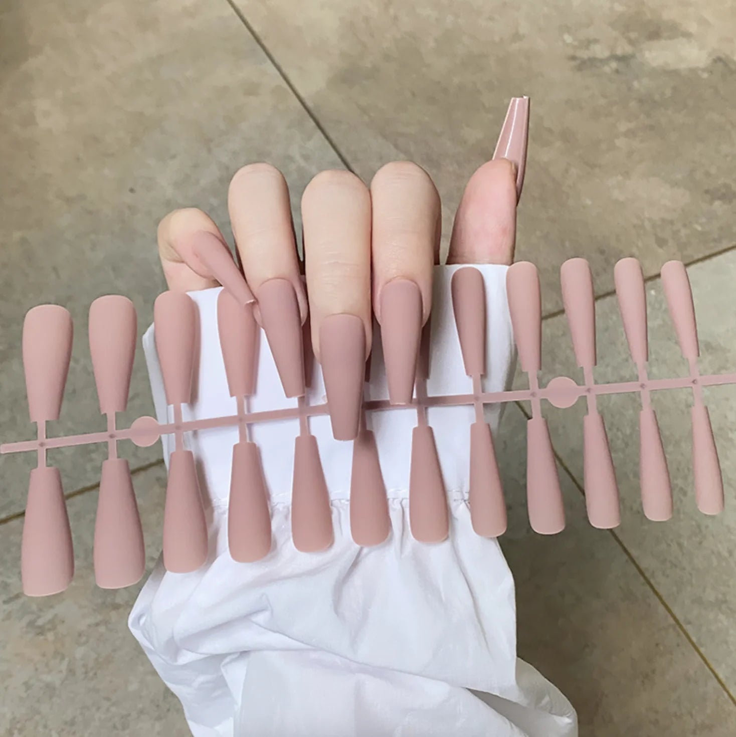 24 Tips/Set Matte Super Long Coffin False Nails - Artificial Fingernails for Nail Beauty, Finger Manicure.