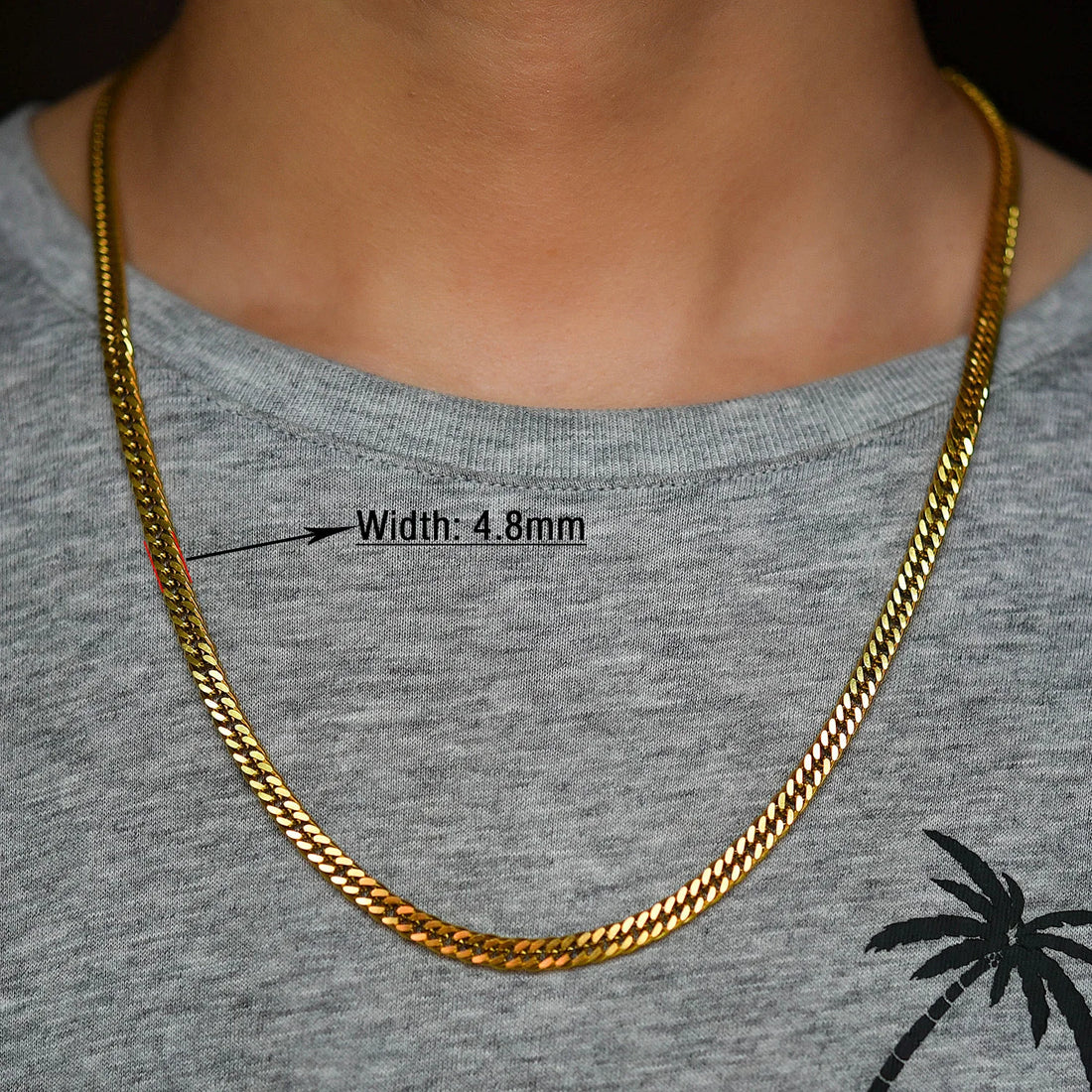 Bold Gold-Plated Cuban Link Chain Necklace - Premium Stainless Steel Men's Choker, Ultimate Jewelry Gift