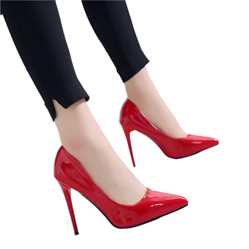 Plus Size 44 Sexy Office Lady High Heel Pumps for Women | Pointed Toe Dress Shoes | 11.5cm Heels Shallow Pumps for Parties & Formal Events