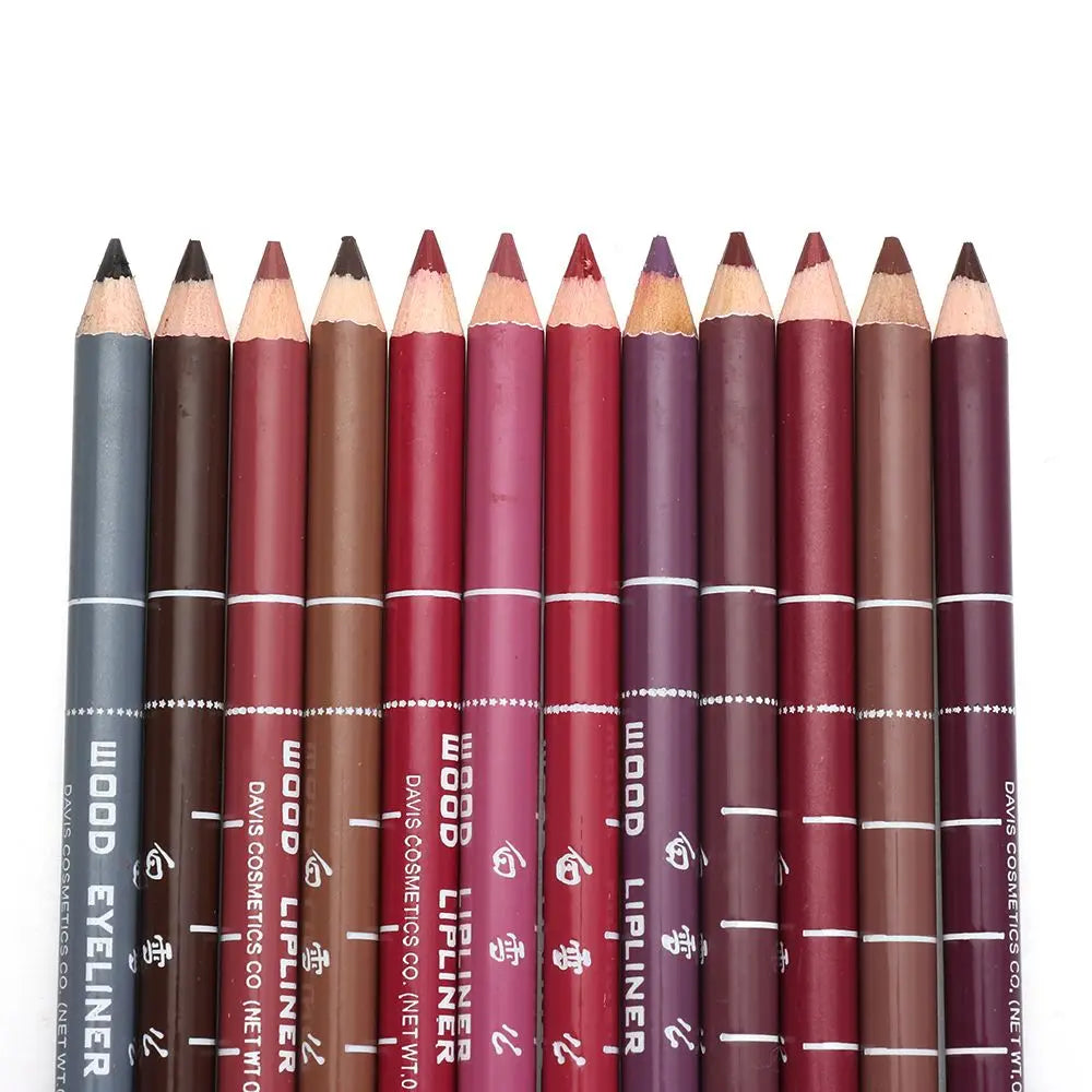 Hot Sale! Colorful Eyeliner Pencil Lip Liner Pen, Wood Professional Lady Charming, Long-Lasting, Waterproof Makeup Cosmetic Tool.