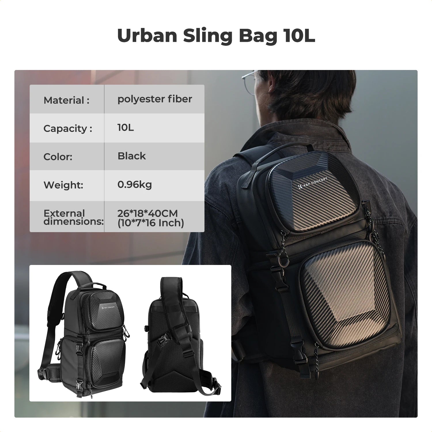 Hardshell Camera Sling Bag Stylish Photographer Crossbody Backpack on a white background