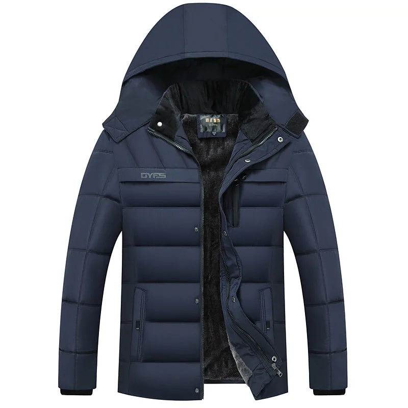 2024 Men’s Thick Hooded Winter Coat – Warm, Windproof Jacket, Perfect Gift for Father or Husband