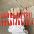 24 Tips/Set Matte Super Long Coffin False Nails - Artificial Fingernails for Nail Beauty, Finger Manicure.