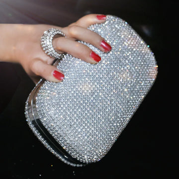 Evening Clutch Bags: Diamond-Studded Evening Bag with Chain, Shoulder Bag, Women's Handbags, Wallets, Evening Bag for Wedding