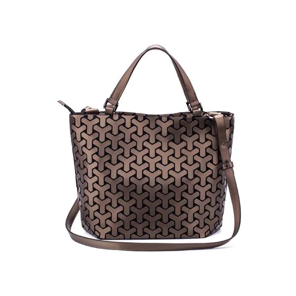 Luminous Foldable Shoulder Bag Chic Geometric Tote on a white background
