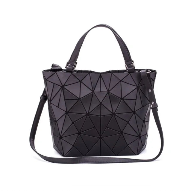 Luminous Foldable Tote Sleek Geometric Shoulder Bag on a white background