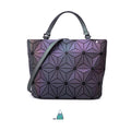 Luminous Geometric Shoulder Bag Foldable Stylish Tote on a white background