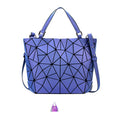 Luminous Geometric Tote Bag Foldable Fashion Shoulder Style on a white background
