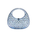 Luxury Blue Clutch Elegant Women’s Clear Purse on a white background