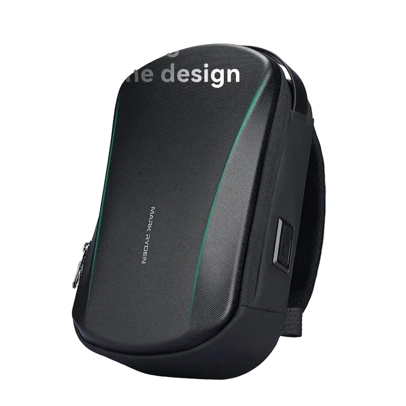 Men’s Anti-Theft Crossbody Bag Waterproof USB Travel Sling on a white background