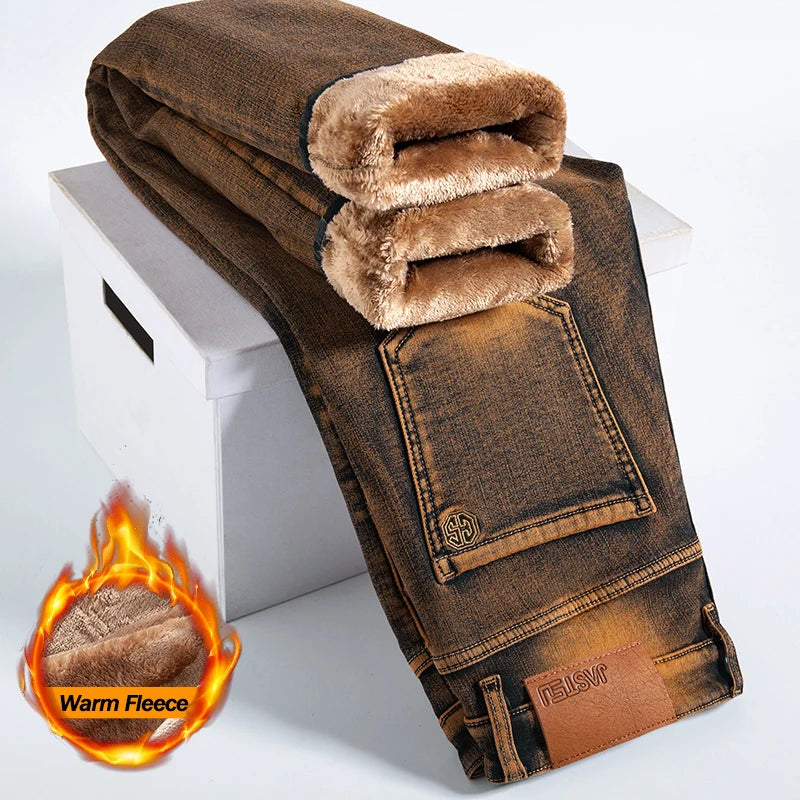 men winter jeans, men fleece lined jeans, men velvet jeans, warm winter jeans men, men brown jeans, men straight leg jeans, thickened denim pants, winter denim trousers men, men stretch jeans winter, fleece lined denim men, men casual winter pants, men warm jeans, velvet lined jeans men, men smart casual jeans, winter pants for men, men mid waist jeans, men full length jeans, men winter denim pants, men cold weather jeans,