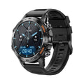 Men’s fitness smartwatch with Bluetooth calling, IP67 waterproof build, black silicone strap, multi-function display, step counter, heart rate monitor, and sport mode tracking watch on a white background