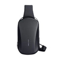 Men’s Waterproof USB Crossbody Bag Anti-Theft Travel Sling on a white background