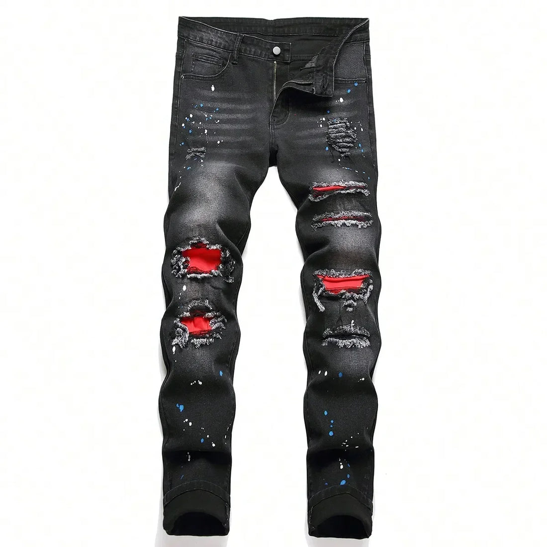 y2k fashion jeans, black skinny jeans men, men’s y2k casual jeans, hip hop jeans for men, black stretch skinny jeans, hip hop ripped jeans men.