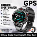Smartwatch with GPS features on a white background.