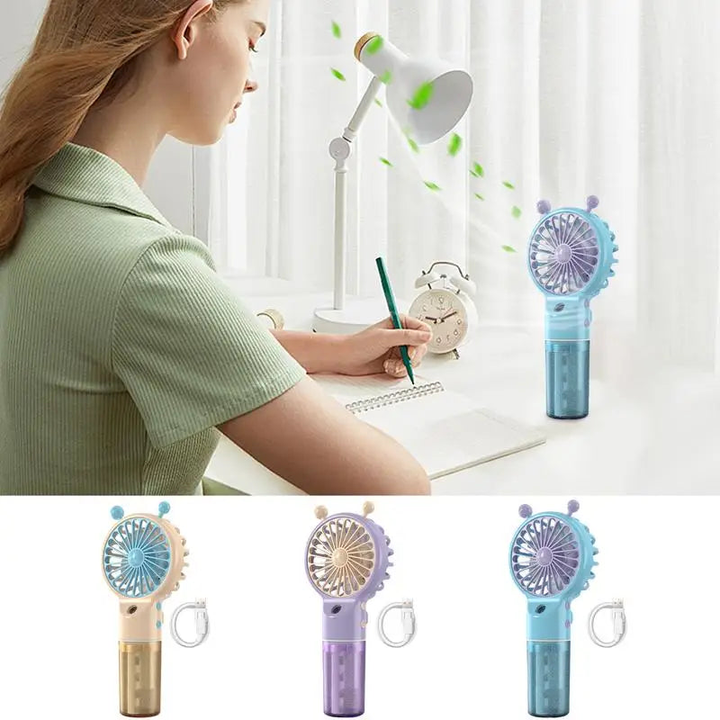 New Handheld Mini Air Conditioner, USB Rechargeable Portable Mist Cooler and Humidifier Fan for Home & Office