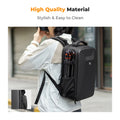 A woman Carrying a Professional Camera Backpack Anti-Theft Waterproof Large Capacity Bag on her back