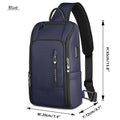 Reliable Men’s Shoulder Bag Anti-Theft Waterproof USB Sling on a white background
