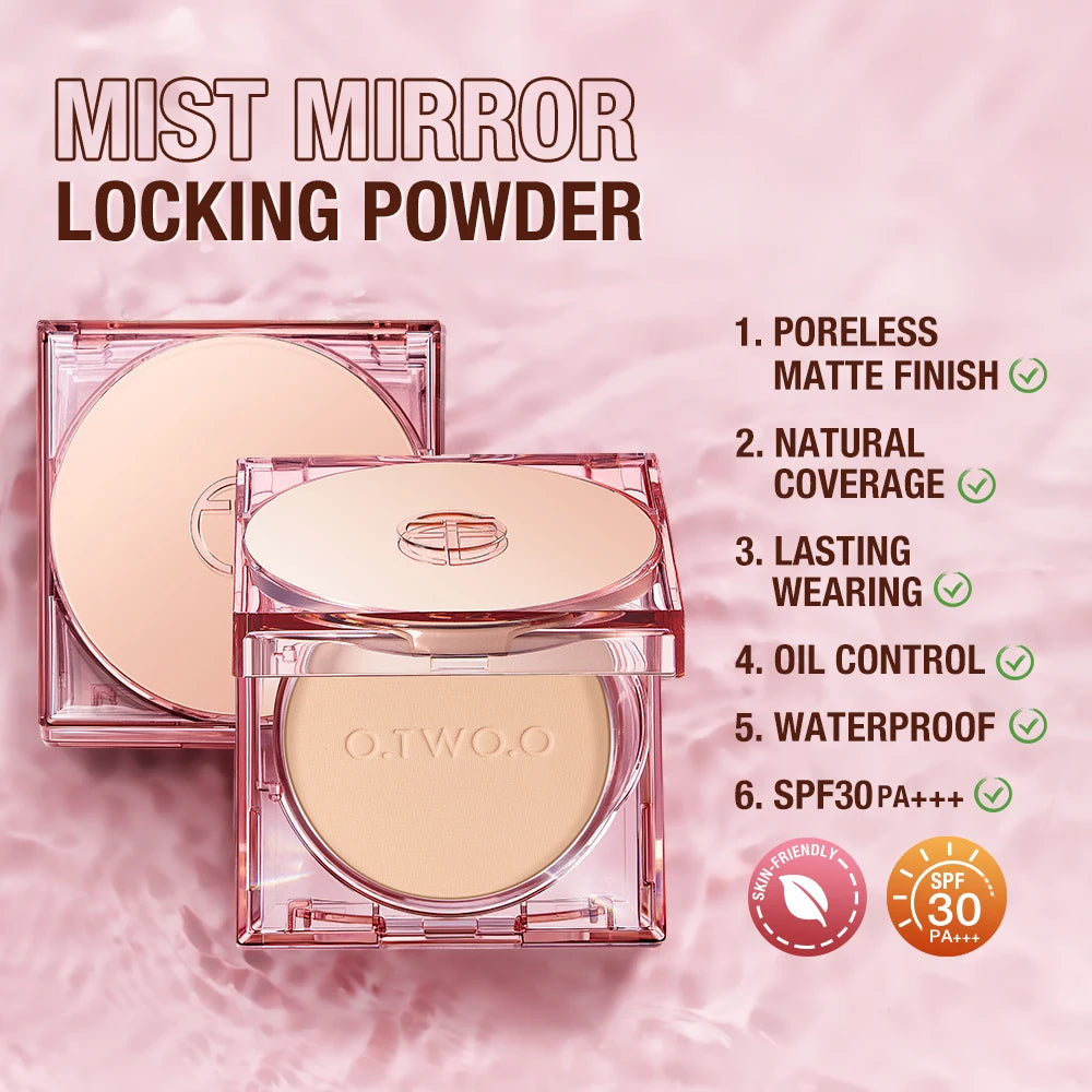 Oil-Control Face Powder, 24-Hour Long-Lasting, Waterproof, Matte Face Makeup Cosmetic Setting Compact Powder