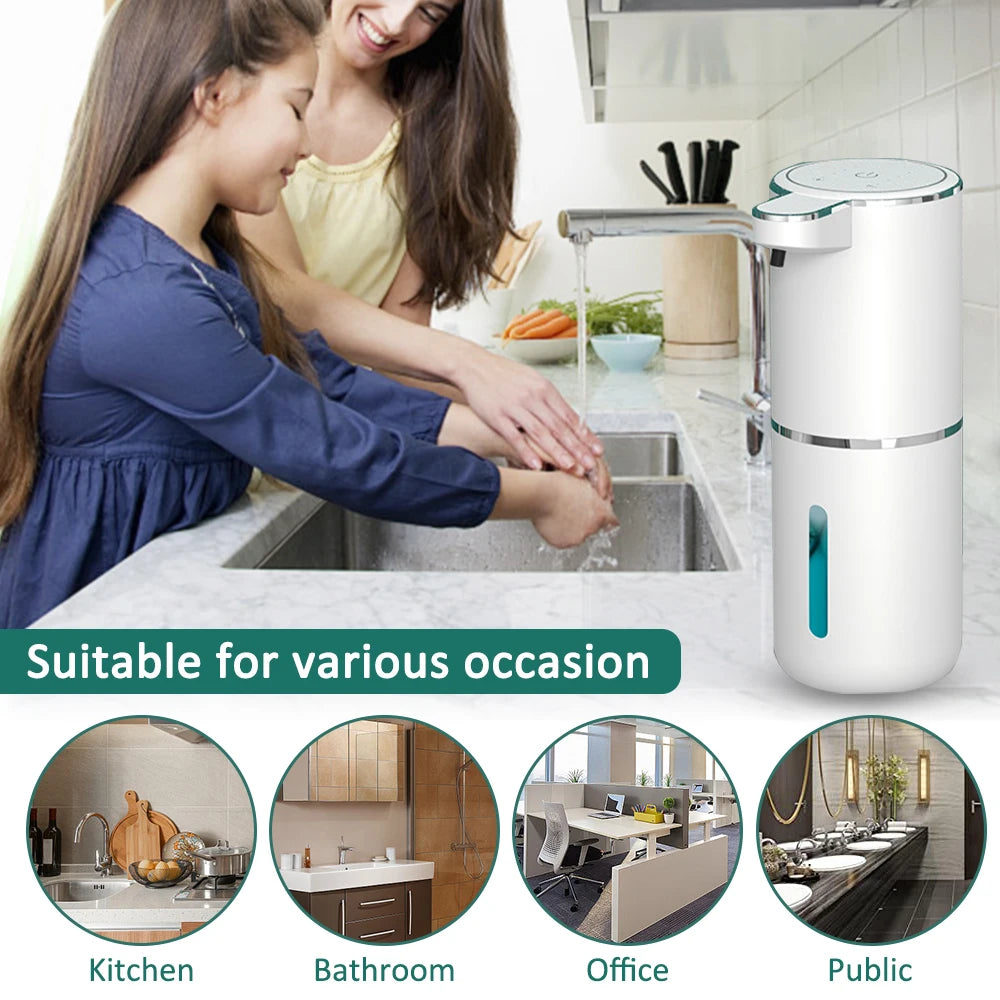 Automatic Foam Soap Dispenser: Smart Hand Washing Machine for Bathroom with USB Charging. White, High-Quality ABS Material.