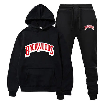 Men's Fleece Hoodie and Pants Set - Thick, Warm Tracksuit for Sportswear | Backwoods Fashion Brand