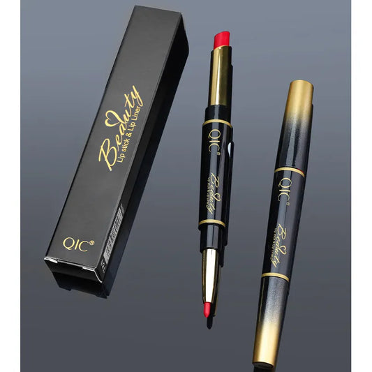 2-in-1 Lip Liner - Waterproof Matte Lipstick Pencil in Sexy Red, Long-Lasting Lipliner. Makeup Cosmetics