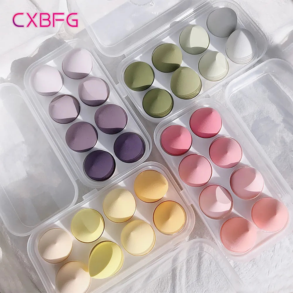 4/8pcs Makeup Sponge Blender Beauty Egg Cosmetic Puff - Soft Foundation Sponges, Powder Puff. Women's Makeup Accessories and Beauty Tools.