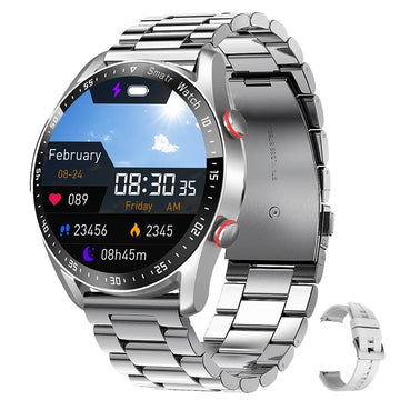 Men's Bluetooth Smartwatch with ECG+PPG, Blood Pressure Monitor, Fitness Tracker, Waterproof Sports Watch with Call Function & Box