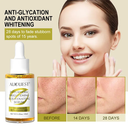 Dark Spot Serum with Hyaluronic Acid, Whitening Vitamin C, Face Serum with Turmeric, Collagen for Facial Skin Care Beauty.