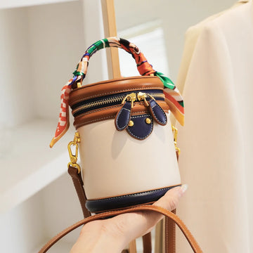 New Fashion Women's Bucket Bag: Cross-Body Niche Cylinder, One-Shoulder Portable