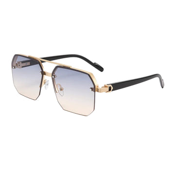 Men’s Pilot Sunglasses – Classic Flat Top Half Frame UV400 Vintage Shades for Travel & Casual Wear