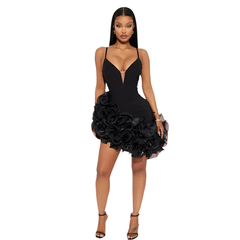 Elegant Ruffle Pleated Bodycon Mini Dress – Luxury Winter/Fall Party & Evening Dress for Women 2025