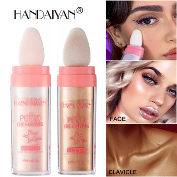 Shimmer Fairy Powder: White Loose Highlighter for Face and Body, Glitter Wand Makeup, Bronzer, and Illuminator. Polvo de Hada Cosmetic.