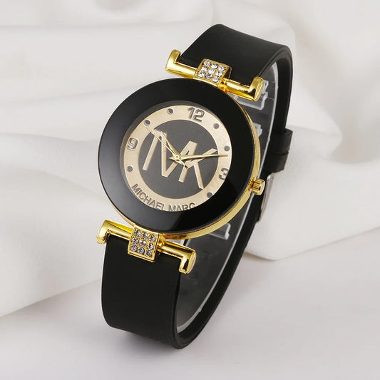 Women's Fashion Quartz Watch: Light Luxury Diamond Design with Silicone Band - Perfect for College Girls