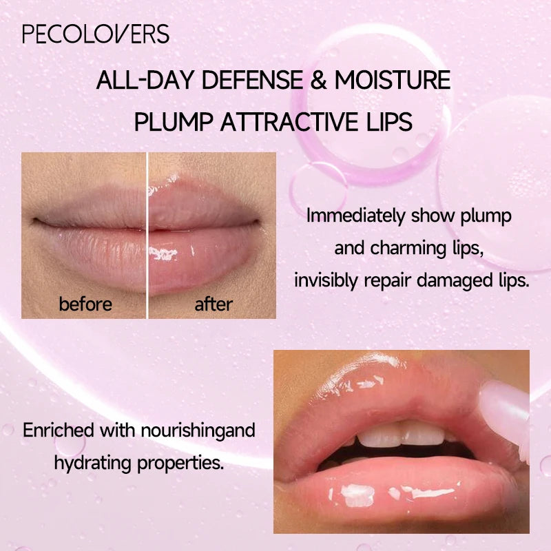 Instant Volumizing Lip Plumper Oil - Collagen Lip Gloss Moisturizer to Repair Lip with Extreme Volume Essence. Lips Enhancer Cosmetics