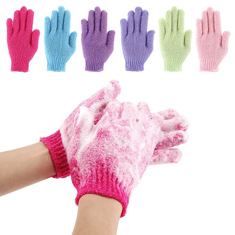 Five Fingers Bath Gloves Scrub: Household Shower Towel, Scrub Body Wash, Children Home Supply, Elastic Wipe Back Bathing Cleaning Gloves