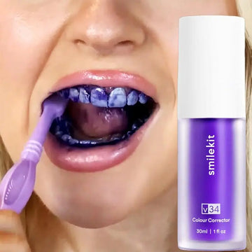 V34 Purple Whitening Toothpaste: Cleans Mouth, Freshens Breath, Removes Yellow Stains, Protects Teeth, Whitens, and Provides Decontamination Care - 2024