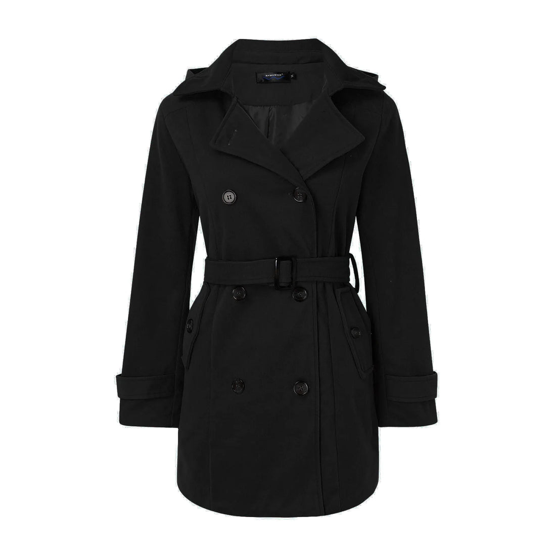 Vintage Hooded Sheepskin Jacket for Women - Thick Autumn Winter Coat with Lace-Up Lapel Collar & Long Sleeves