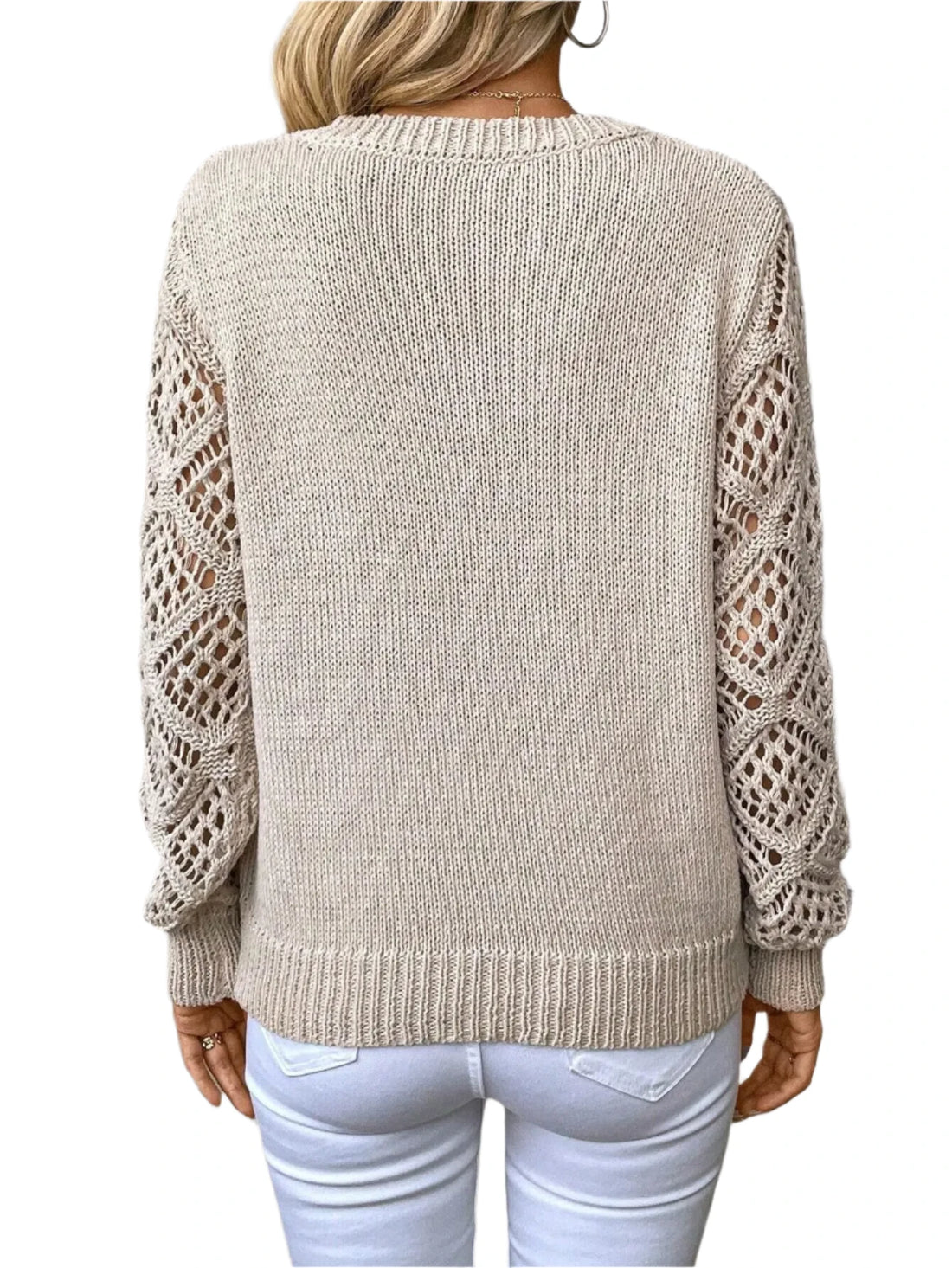 Women's V-Neck Knit Sweater - Solid Casual Fall Pullover Top