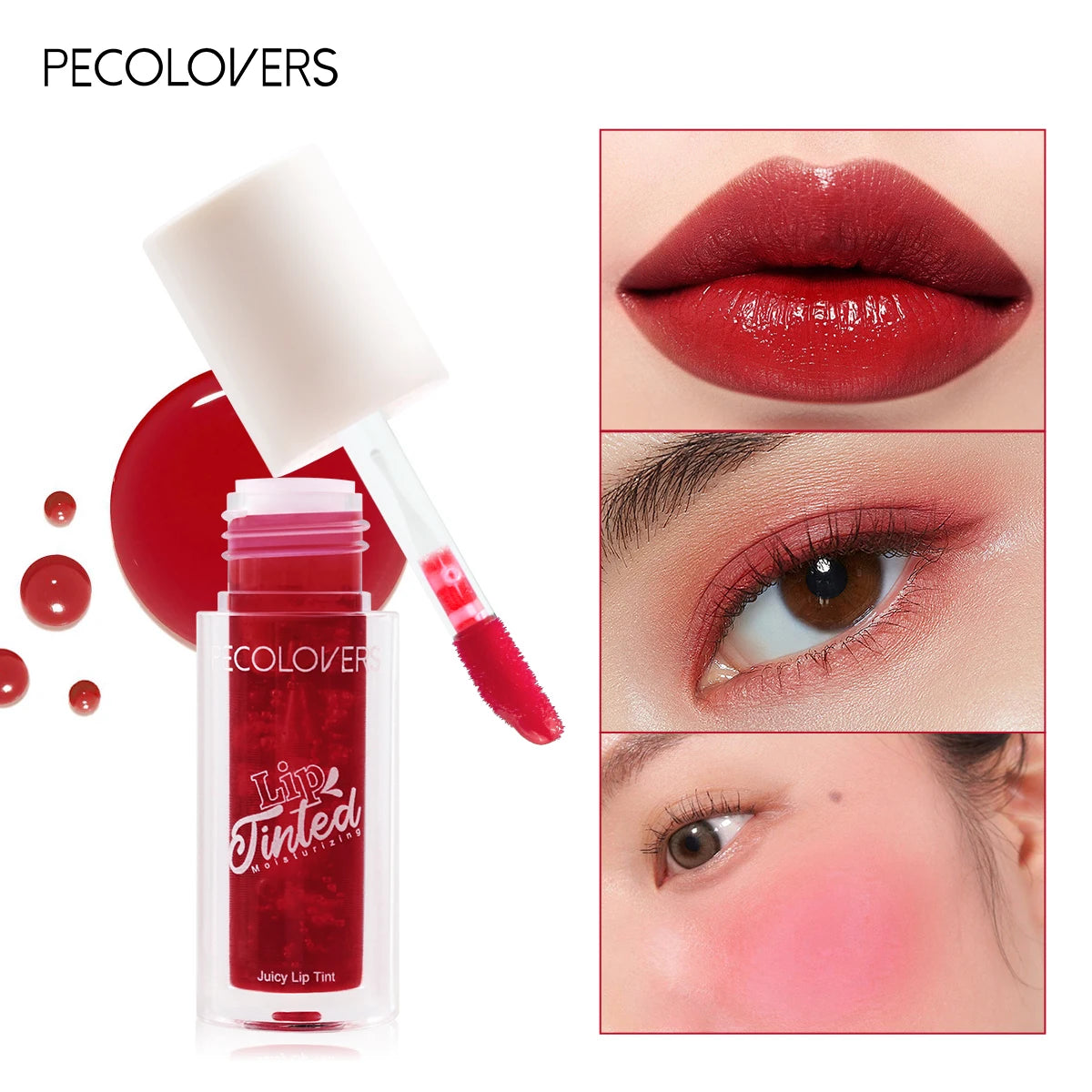 Lip Stain Waterproof Dual-use - Achieve a Natural Effect on Lips, Eyes, and Cheeks with this Liquid Lip Tint. Perfect for Beauty Lips, Cosmetics, and Lip Gloss.