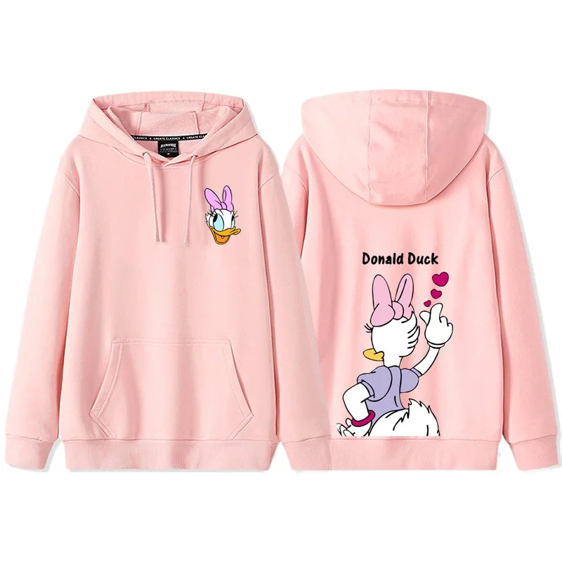 Disney Donald Duck & Daisy Duck Couple Hoodie for Women - Anime Cartoon Hooded Sweatshirt Coat for Autumn/Winter