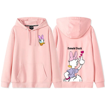 Disney Donald Duck & Daisy Duck Couple Hoodie for Women - Anime Cartoon Hooded Sweatshirt Coat for Autumn/Winter