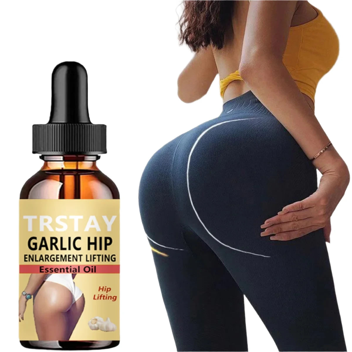 TRSTAY Garlic Hip Enlargement & Lifting Essential Oil - Natural Firming and Shaping Treatment