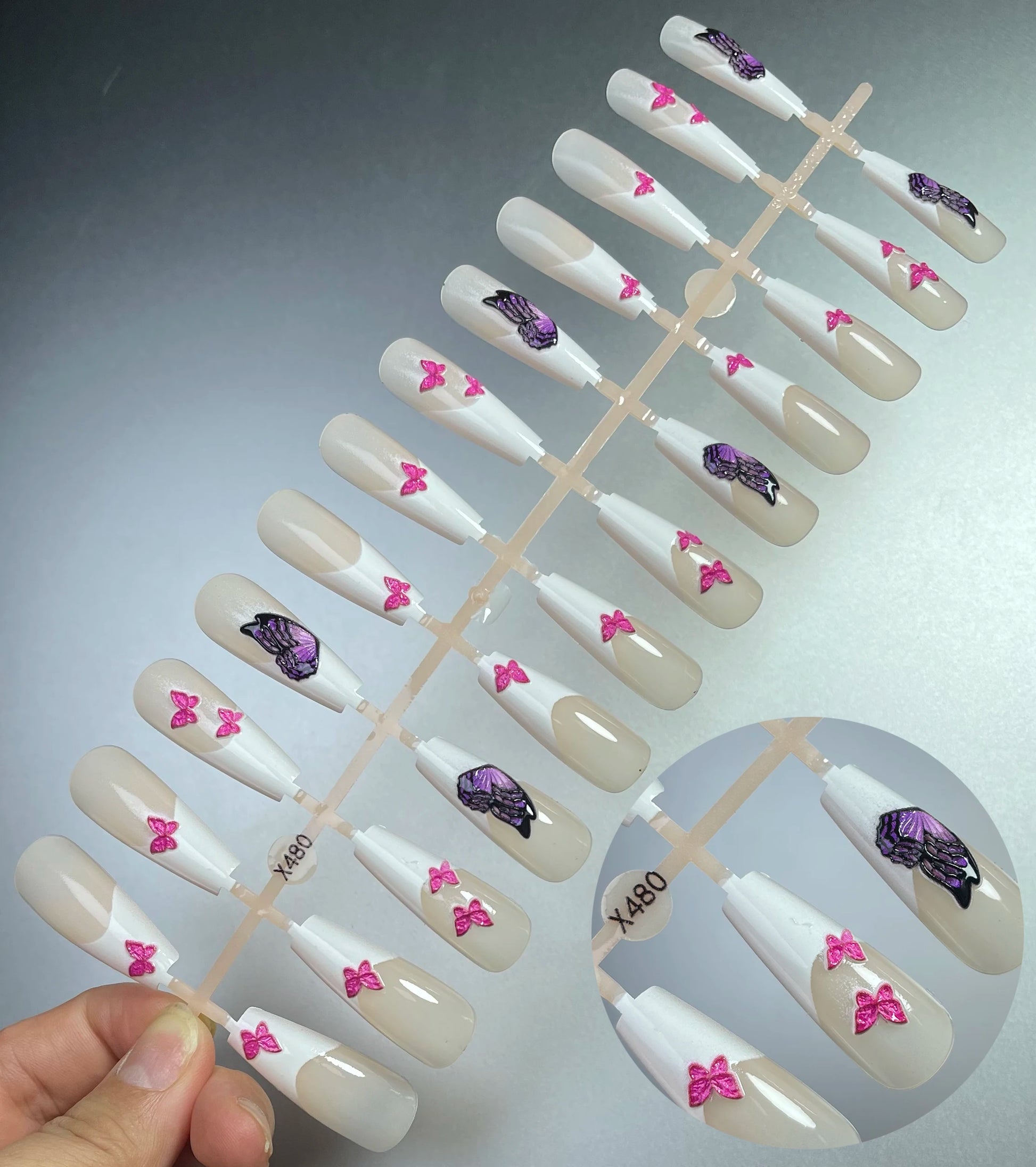 24 Tips/Set Matte Super Long Coffin False Nails - Artificial Fingernails for Nail Beauty, Finger Manicure.