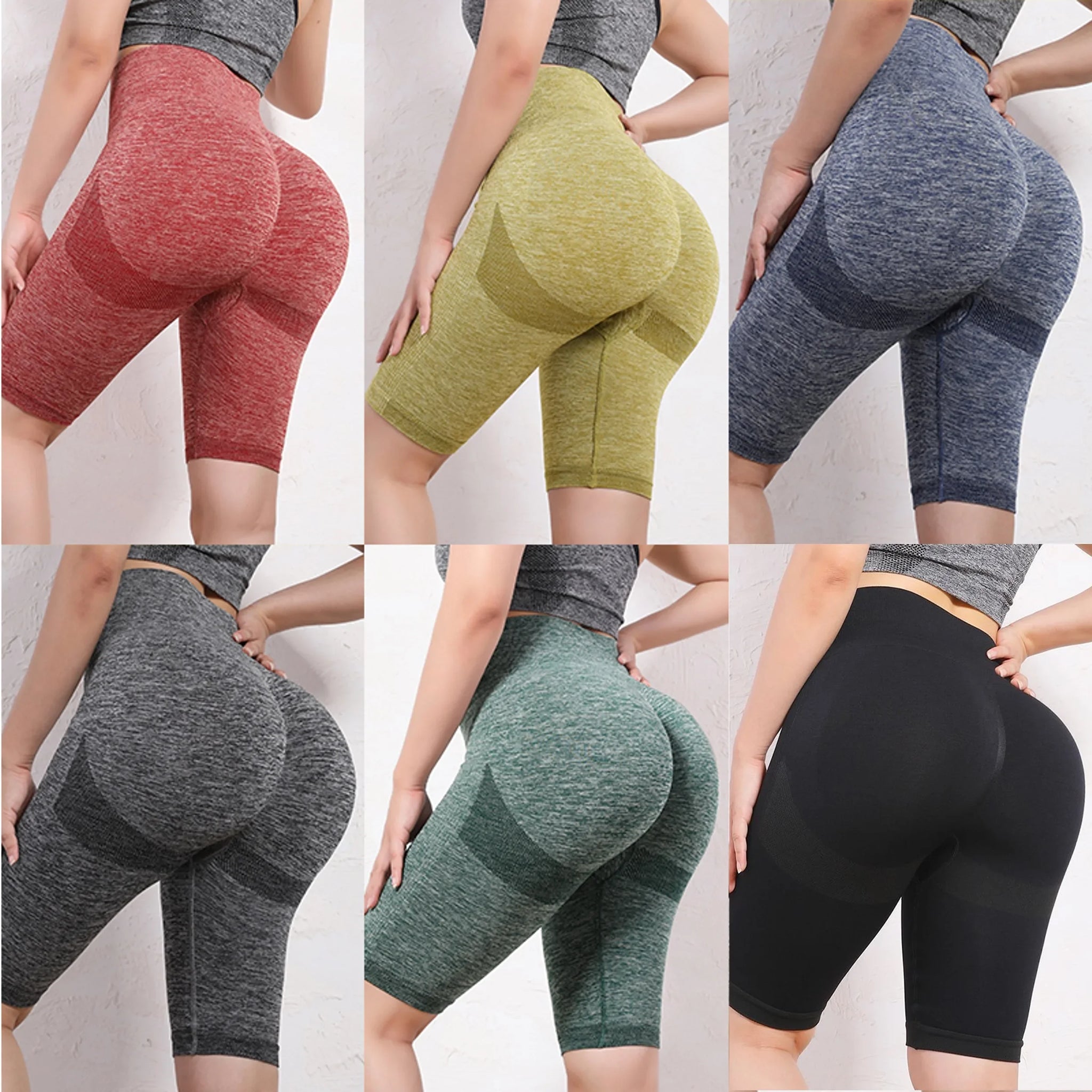 High Waist Women’s Elastic Yoga Shorts – Seamless Booty-Lifting Tummy Control Compression Pants for Gym Workout