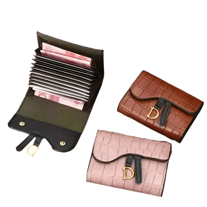 Women's Luxury Mini PU Wallet - Short, Multi-Card Holder, Letter Design, Small Multifunctional Clutch Bag