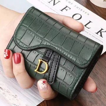 Women's Luxury Mini PU Wallet - Short, Multi-Card Holder, Letter Design, Small Multifunctional Clutch Bag