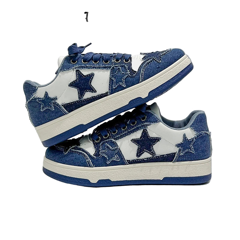Unisex Casual Sneakers – Star Design Running, Tennis & Skateboard Style Shoes
