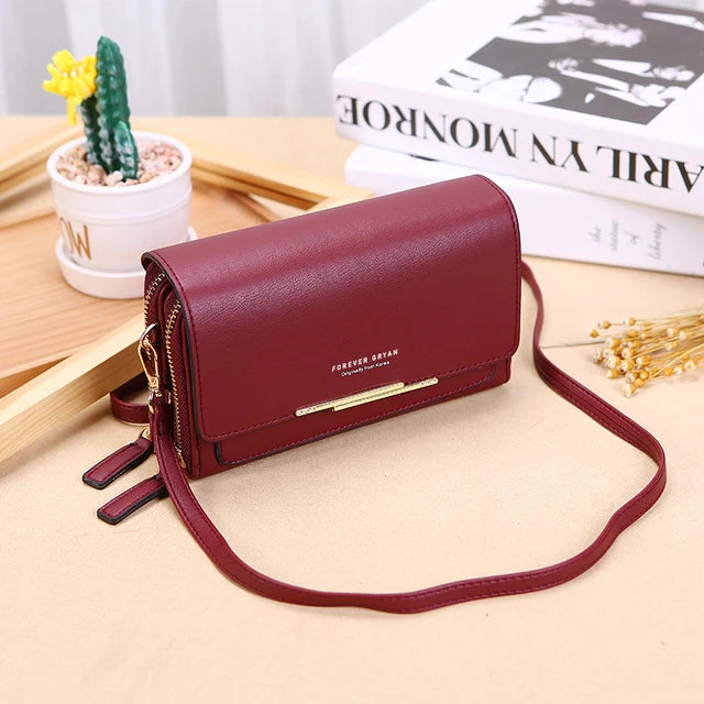 Leather Women's Handbag: Multifunctional Large Capacity Shoulder & Crossbody Bags, Fashionable Phone Purse for Ladies