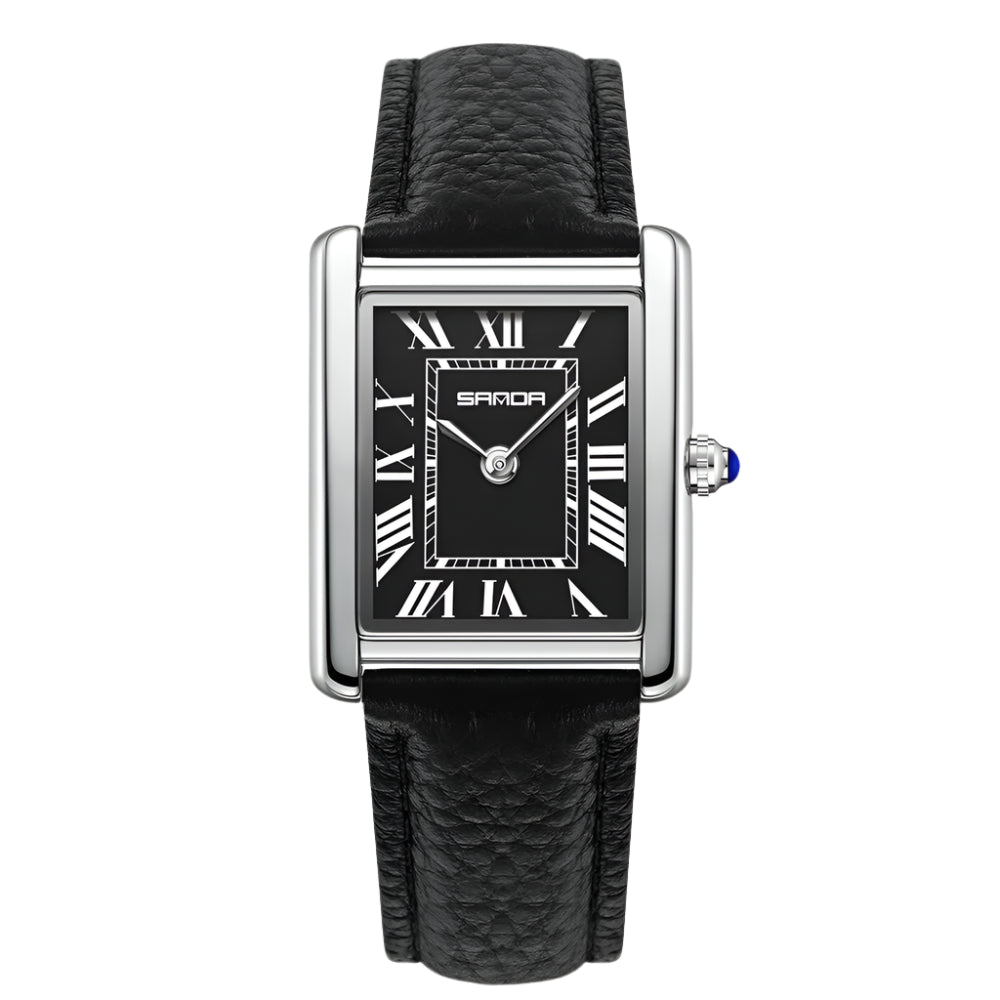 SANDA 9031 Women's Quartz Watch – Waterproof Fashion Watch with Roman Numerals & Inlaid Diamonds